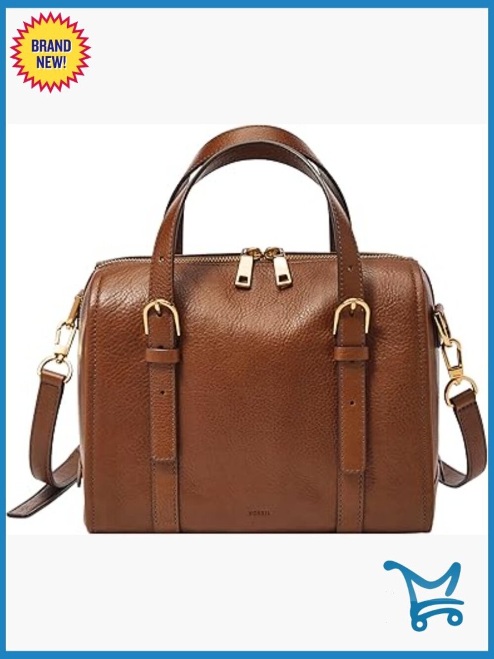 Mini Leather Satchel with Crossbody Strap, Adjustable Handles, Multiple Pockets